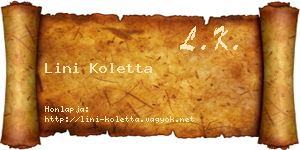 Lini Koletta névjegykártya